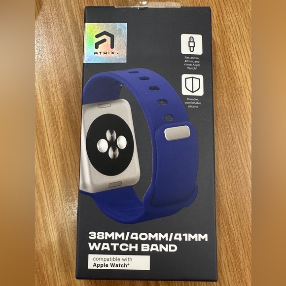 Apple Watch Band by Atrix for 38MM, 40MM, or 41MM Blue Silicone NIB New! - Picture 3 of 4